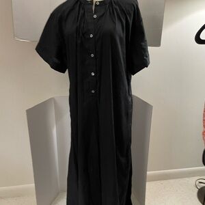 Elegant Black Button-Down Dress